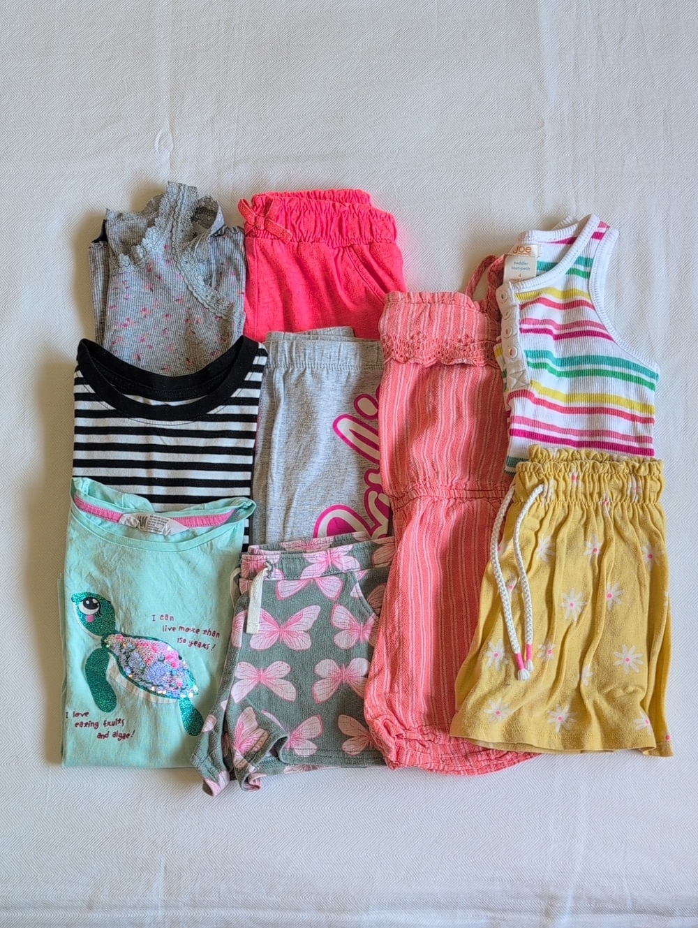 Girls 4T Daycare Summer Shorts Mix Match Bundle 9pc Lot